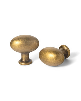 Gooki 12Inch36Mm Oval Antique Brass Cabinet Knobs Zinc Alloy For Drawer Knobs For Dresser Cupboard Wardrobe 6 Packed