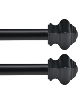 Thestoa Curtain Rods For Windows 3248 Inch 58Black Curtain Rods 2 Pack Heavy Duty Curtain Rods For Bedroom Living Room O