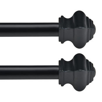 Thestoa Curtain Rods For Windows 3248 Inch 58Black Curtain Rods 2 Pack Heavy Duty Curtain Rods For Bedroom Living Room O