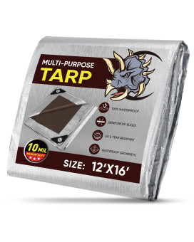 Ticonn Heavy Duty Tarp Cover Extra Thick Tarps Waterproof Tear And Rip Proof Uv Resistant Tarpaulin With Reinforced Grommets An