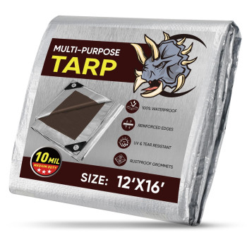 Ticonn Heavy Duty Tarp Cover Extra Thick Tarps Waterproof Tear And Rip Proof Uv Resistant Tarpaulin With Reinforced Grommets An