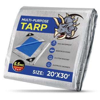 Ticonn Heavy Duty Tarp Cover Extra Thick Tarps Waterproof Tear And Rip Proof Uv Resistant Tarpaulin With Reinforced Grommets An