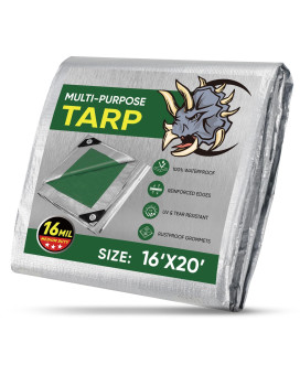 Ticonn Heavy Duty Tarp Cover Extra Thick Tarps Waterproof Tear And Rip Proof Uv Resistant Tarpaulin With Reinforced Grommets An