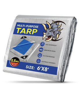 Ticonn Heavy Duty Tarp Cover Extra Thick Tarps Waterproof Tear And Rip Proof Uv Resistant Tarpaulin With Reinforced Grommets An