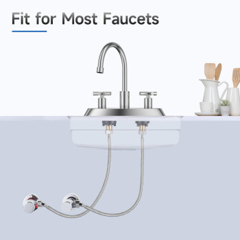 Juwo 24 Faucet Supply Line 38 Comp X 12 Fip Stainless Steel Kitchen Faucet Hose Connector For Small Kitchen Sink With