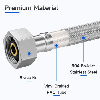 Juwo 24 Faucet Supply Line 38 Comp X 12 Fip Stainless Steel Kitchen Faucet Hose Connector For Small Kitchen Sink With