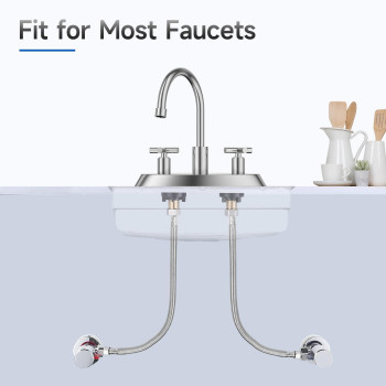 Juwo 16 Faucet Supply Line 38 Comp X 12 Fip Stainless Steel Kitchen Faucet Hose Connector For Small Kitchen Sink With