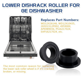 Upgraded Wd12X26146 Dishwasher Wheels Lower Rack For Ge Lower Dishrack Roller Replaces Wd12X10435 Ap6989036 8 Pack