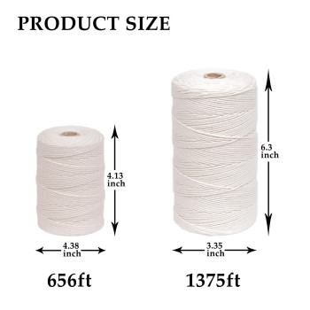 Maoqian 656Ft Butchers Cotton Twine String 2Mm Cooking Twine Food Safe For Bakers Meat And Roasting Gift Wrapping Crafting