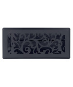 Sierra Grates Precision Flow 4X12 Steel Floor Register Floral Design Cast Iron Black Finish Premium Home Vent Covers D