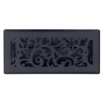 Sierra Grates Precision Flow 4X12 Steel Floor Register Floral Design Cast Iron Black Finish Premium Home Vent Covers D