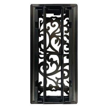 Sierra Grates Precision Flow 4X12 Steel Floor Register Floral Design Cast Iron Black Finish Premium Home Vent Covers D