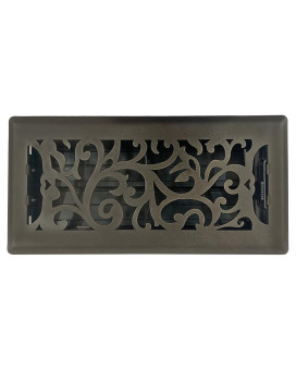 Sierra Grates Precision Flow 4X12 Steel Floor Register Floral Design Metallic Bronze Finish Premium Home Vent Covers D