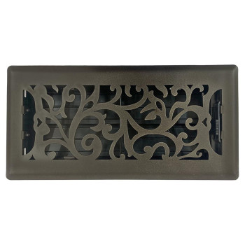 Sierra Grates Precision Flow 4X12 Steel Floor Register Floral Design Metallic Bronze Finish Premium Home Vent Covers D