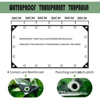 10 X12 Clear Waterproof Tarp Pvc 14 Mil Tarpaulin With Grommets And Cable Tie Duty Heavy Tear Resistant Cover For Camping P