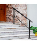 Xesi 56 Step Handrails For Outdoor Steps With Installation Kit Durable Wrought Iron Railing Versatile Straight Handrails Fo