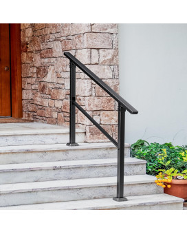 Xesi 45 Step Handrails For Outdoor Steps With Installation Kit Durable Wrought Iron Railing Versatile Straight Handrails Fo