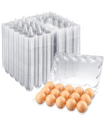 Zubebe 200 Pieces Clear Egg Cartons Plastic Egg Cartons Bulk Empty Chicken Egg Tray Holds Securely Clear Blank Egg Cartons For C