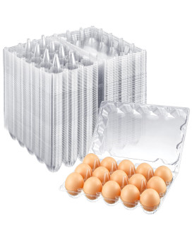 Zubebe 200 Pieces Clear Egg Cartons Plastic Egg Cartons Bulk Empty Chicken Egg Tray Holds Securely Clear Blank Egg Cartons For C