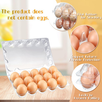 Zubebe 200 Pieces Clear Egg Cartons Plastic Egg Cartons Bulk Empty Chicken Egg Tray Holds Securely Clear Blank Egg Cartons For C