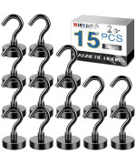 Mikede Magnetic Hooks 28Lbs Strong Neodymium Black Magnet Hook For Hanging Heavy Duty Magnetic Hooks Classroom Must Have Mag