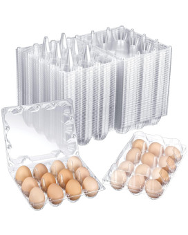 Zubebe 200 Pieces Clear Egg Cartons Plastic Egg Cartons Bulk Empty Chicken Egg Tray Holds Securely Clear Blank Egg Cartons For C