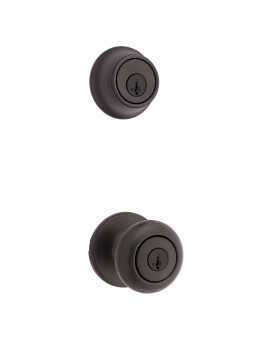 690 Cove Keyed Entry Knob And Single Cylinder Deadbolt Combo Pack Featuring Smartkey In Venetian Bronze Featuring Microban