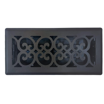 5 Pcs Sierra Grates Precision Flow 4X10 Steel Floor Register Victorian Design Cast Iron Black Finish Premium Home Vent