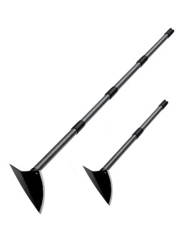 Triangle Hoe With Long Handle 15 To 72 Inch Adjustable Heavy Duty Metal Garden Hoe For Gardening Weeding Digging Loosening Soi