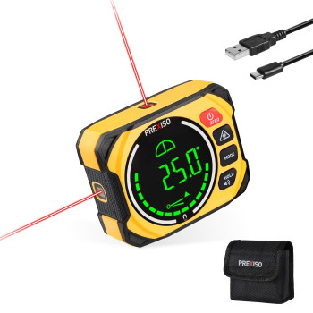 Prexiso 3In1 Digital Angle Gauge Magnetic With Laser Level Rechargeable Digital Level 090 0180 Range Angle Finder With