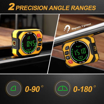 Prexiso 3In1 Digital Angle Gauge Magnetic With Laser Level Rechargeable Digital Level 090 0180 Range Angle Finder With