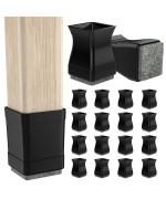 Square Chair Leg Floor Protectors 16Pcs Silicone Chair Floor Protectors For Hardwood Chair Legs Caps To Prevent Floor From Scr