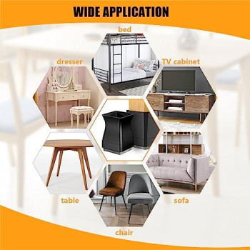 Square Chair Leg Floor Protectors 16Pcs Silicone Chair Floor Protectors For Hardwood Chair Legs Caps To Prevent Floor From Scr