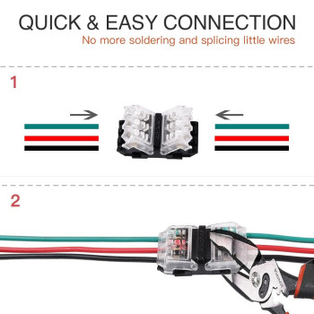 Low Voltage Wire Connectors Brightfour 12 Pack Quick Solderless Wire Splice Connector 2 Way 3 Pins Automotive Wire Connectors