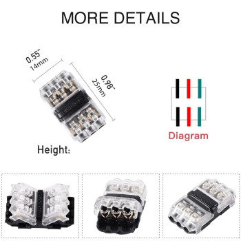 Low Voltage Wire Connectors Brightfour 12 Pack Quick Solderless Wire Splice Connector 2 Way 3 Pins Automotive Wire Connectors