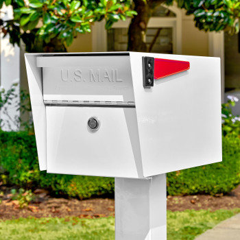 Mail Boss 7509 Mail Manager Curbside Locking Security Mailbox Alpine White