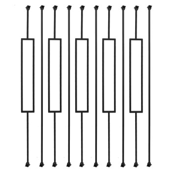 Sidasu 10 Pack Iron Balusters Staircase Rectangular Hollow Stair Spindles Square Iron Spindles 12 Balusters For Staircase Int