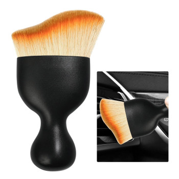 Ziciner Car Detailing Brush Curved Soft Bristles Auto Removal Dust Collectors Universal Vehicle Dashboard Air Conditioner Ven