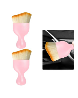 Ziciner 2 Pcs Car Detailing Brush Curved Soft Bristles Auto Removal Dust Collectors Universal Vehicle Dashboard Air Condition