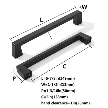 Khtumeware 20 Pack 5 Inch Hole Center Kitchen Cabinet Handles Matte Black Cabinet Pulls Kitchen Cabinet Hardware Furniture Pul