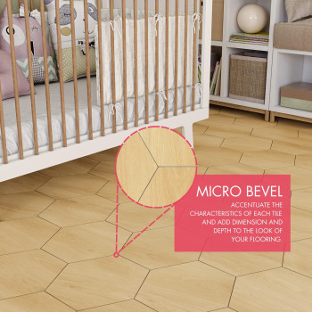 Basecore Hex Hexagon Vinyl Flooring Pine 575 Diy Self Adhesive Textured Modern Floor Tile Peel Stick Tile 36Pcs215Sqft P