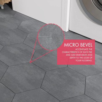 Basecore Hex Hexagon Vinyl Flooring Gray 575 Diy Self Adhesive Textured Modern Floor Tile Peel Stick Tile 36Pcs215Sqft P