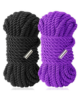 Bavihor Silk Soft Rope Skin Friendly Soft Rope Durable 32 Feet 8 Mm Multipurpose Long Satin Braided Twisted Long Rope Black