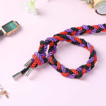 Bavihor Silk Soft Rope Skin Friendly Soft Rope Durable 32 Feet 8 Mm Multipurpose Long Satin Braided Twisted Long Rope Black