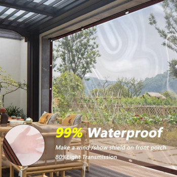 Cleartarpswithgrommets4X8Ft Pe Tarpaulin Tarps Transparent Tear Resistant Waterproof Greenhouse Tarp For Balcony Tent Cover