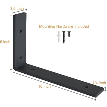 10 Inch Shelf Bracket Heavy Duty L Shelf Bracket 10 X 6 Inch Metal Shelf Bracket Wall Mounted Shelf Bracket Sturdy Support With