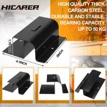 Hicarer 3 Pcs Ladder Hanger Steel Wall Mount Wheelbarrow Hanger Heavy Duty Utility Ladder Hooks For Garage Wall Versatile Garage