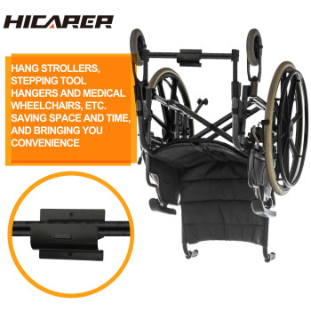 Hicarer 3 Pcs Ladder Hanger Steel Wall Mount Wheelbarrow Hanger Heavy Duty Utility Ladder Hooks For Garage Wall Versatile Garage