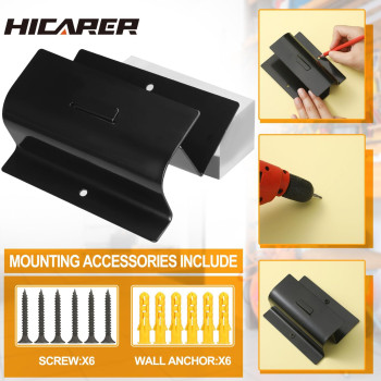 Hicarer 3 Pcs Ladder Hanger Steel Wall Mount Wheelbarrow Hanger Heavy Duty Utility Ladder Hooks For Garage Wall Versatile Garage