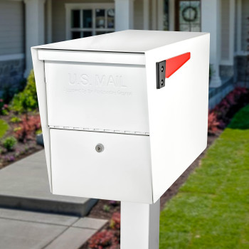 Mail Boss 7209 Package Master Curbside Locking Security Mailbox Alpine White